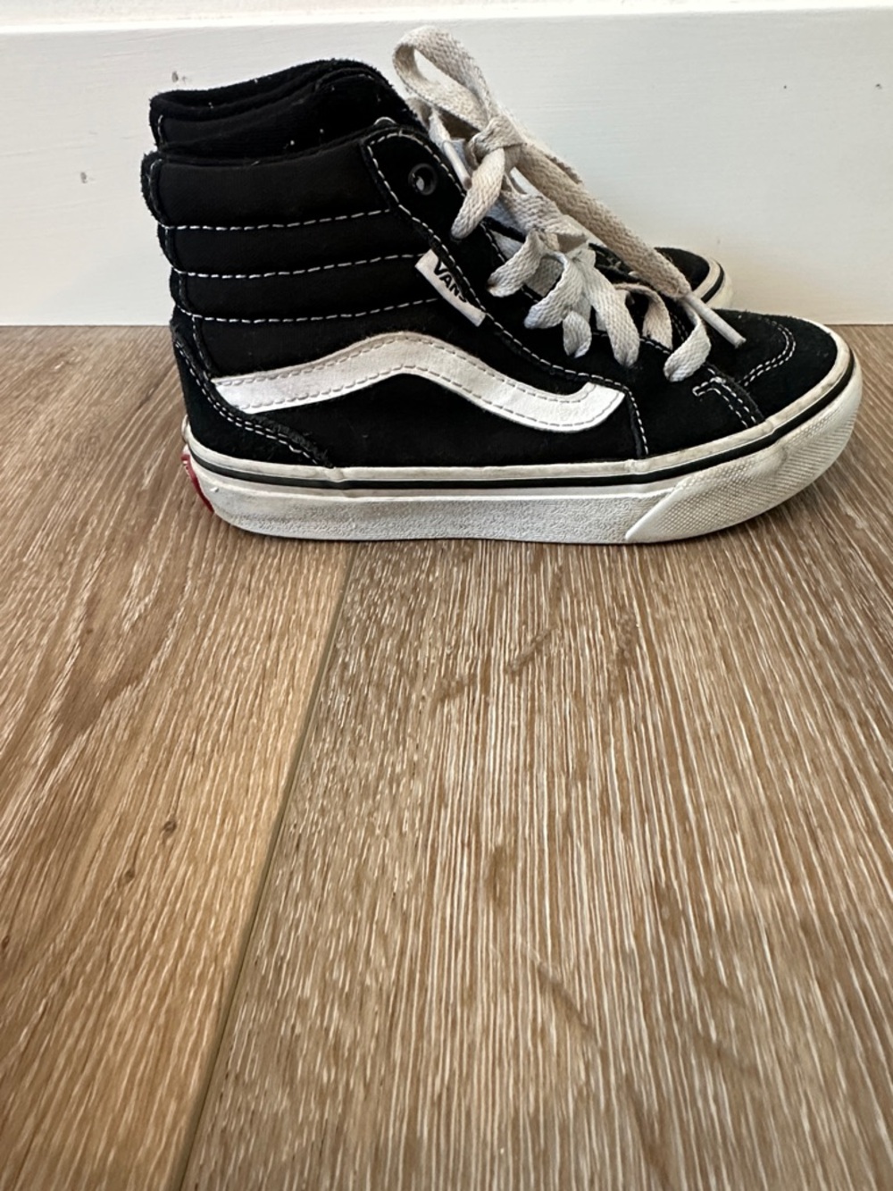 Vans Kids Black and White High-Top Sneakers